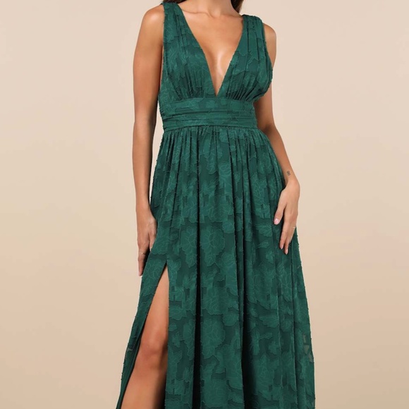 Lulus | Sweet Sophistication Green Burnout Floral Maxi Dress | XL | NWT - Picture 1 of 9
